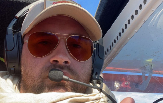Thomas BOURNIQUEL aux manettes de son avion lors du rallye aérien de Tunisie